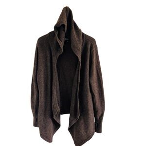 Bertrand Wool Alpaca Brown Hooded Jacket